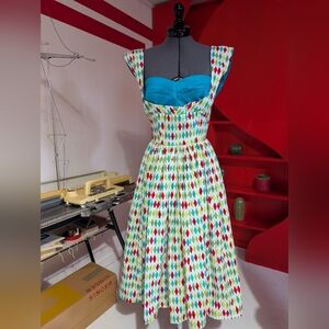 Colorful Geometric Print Dress